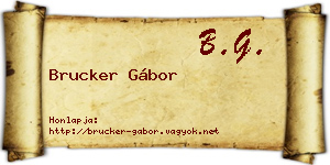 Brucker Gábor névjegykártya